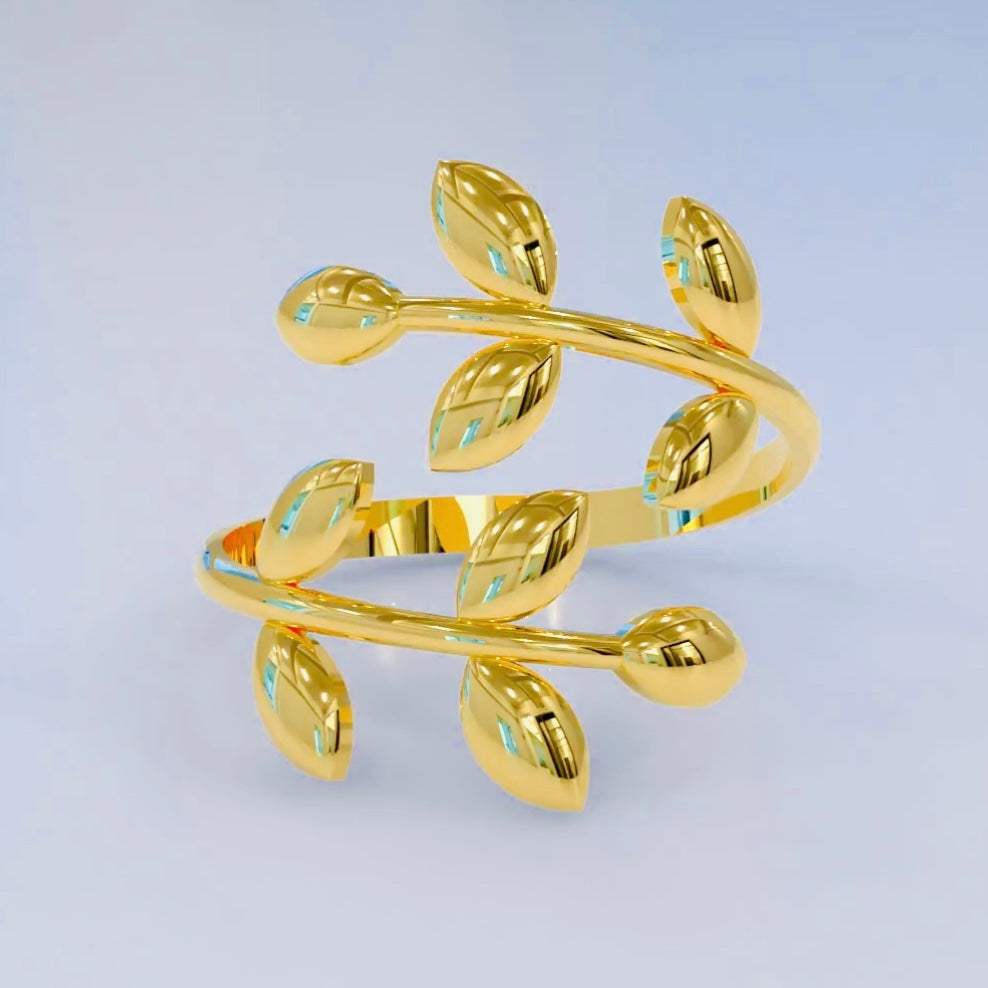 Olive branch ring