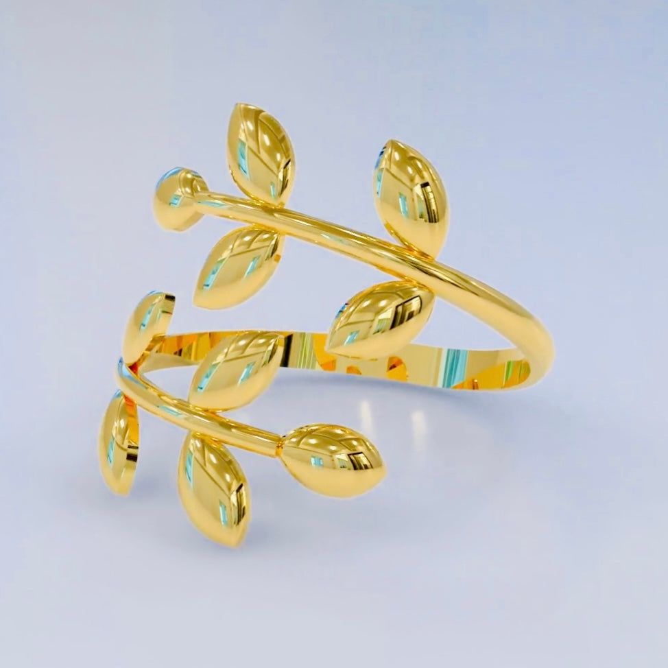 Olive branch ring