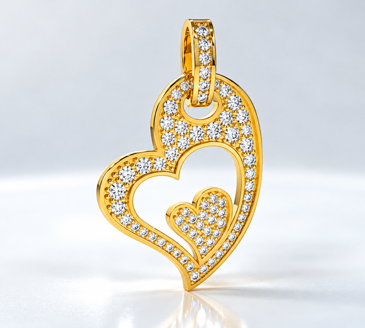 Double Heart Diamond Pendant