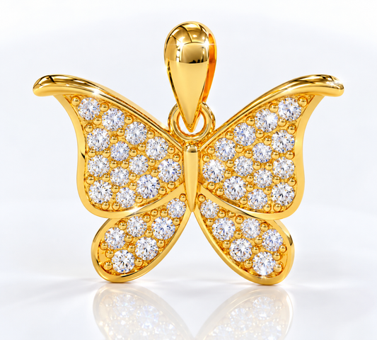 Diamond Butterfly Pendant