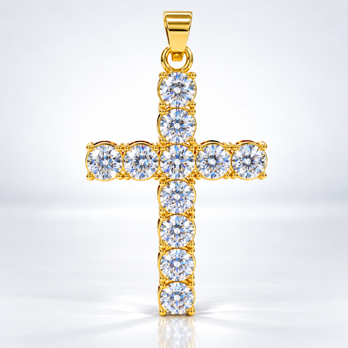 Radiant VS Lab-Grown Diamond Cross Pendant