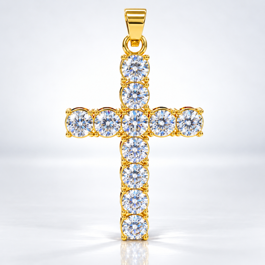Radiant VS Lab-Grown Diamond Cross Pendant