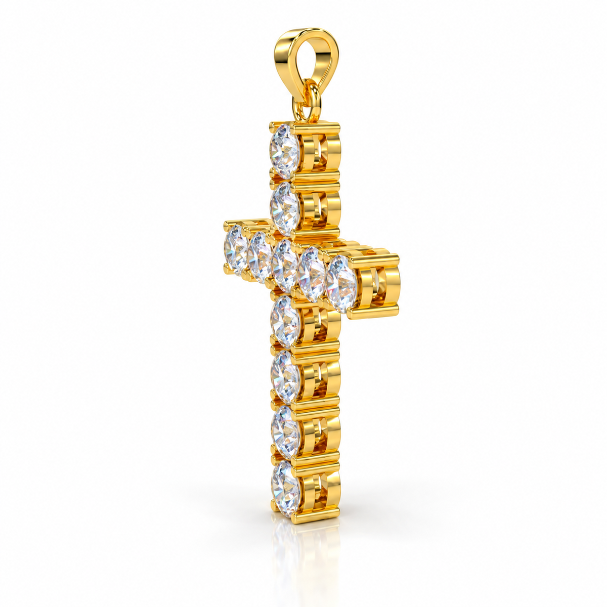 Radiant VS Lab-Grown Diamond Cross Pendant