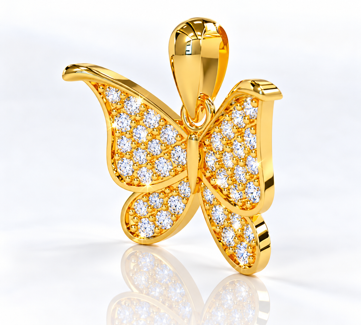 Diamond Butterfly Pendant
