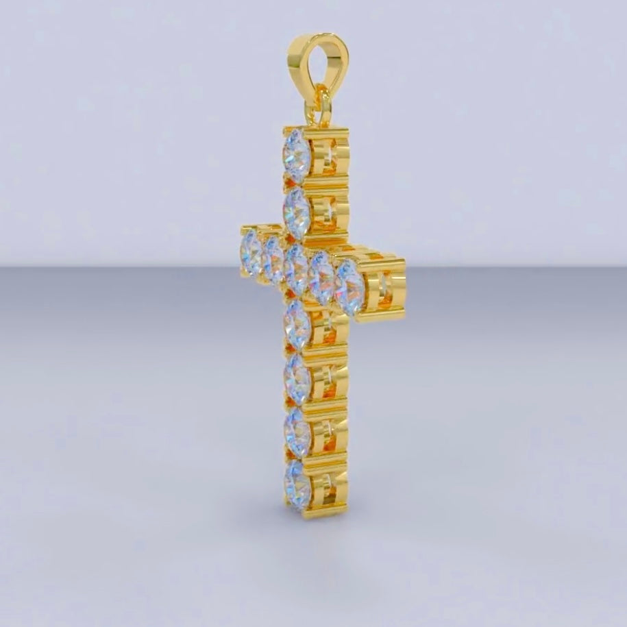 Radiant VS Lab-Grown Diamond Cross Pendant