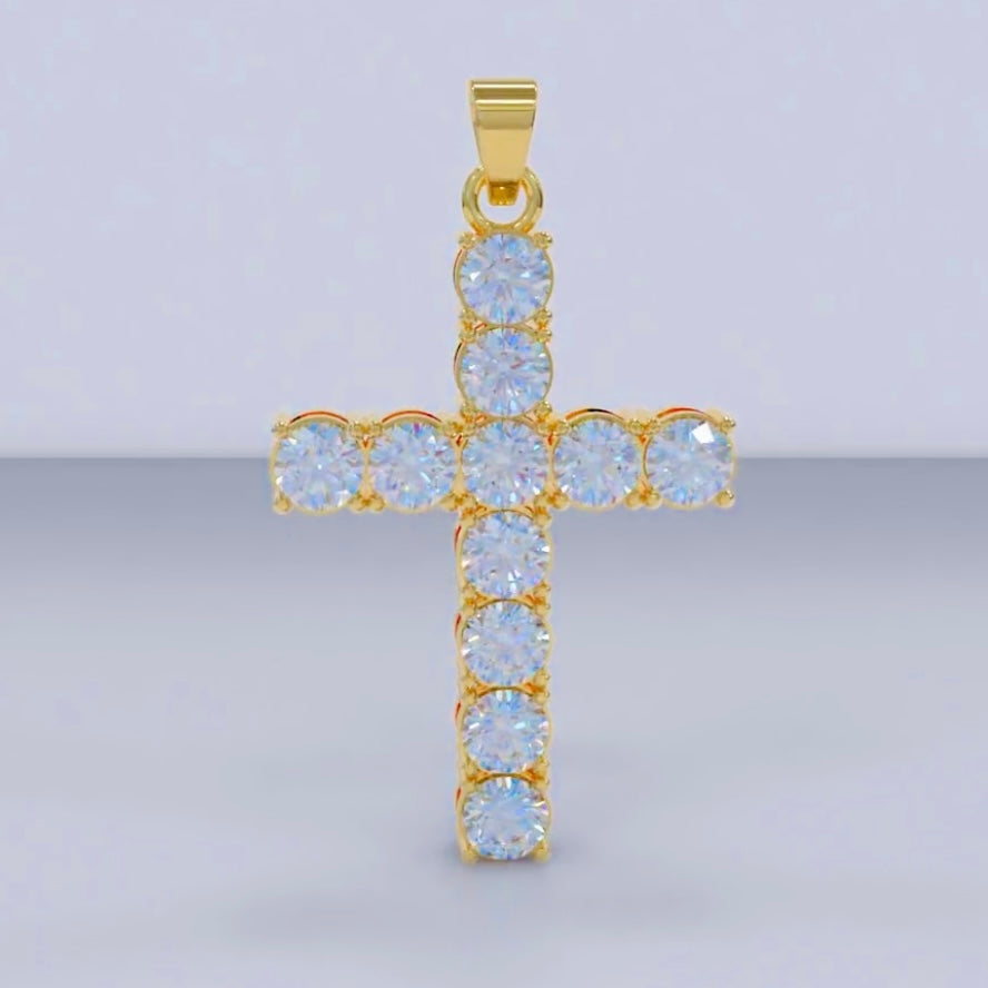Radiant VS Lab-Grown Diamond Cross Pendant
