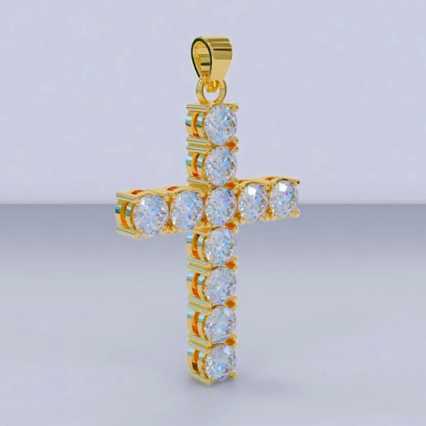Radiant VS Lab-Grown Diamond Cross Pendant