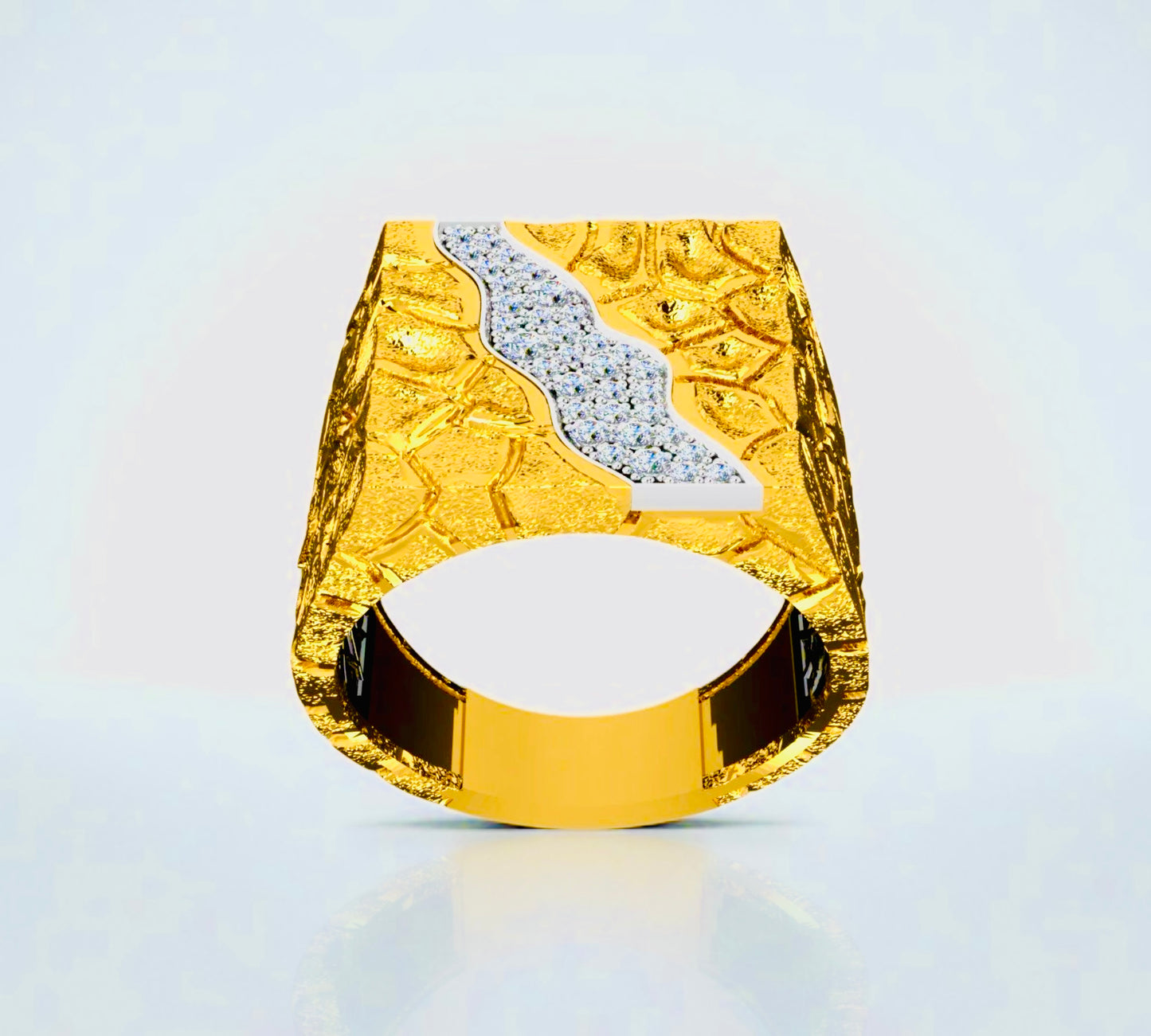 Men's Cobblestone Design Diamond Ring