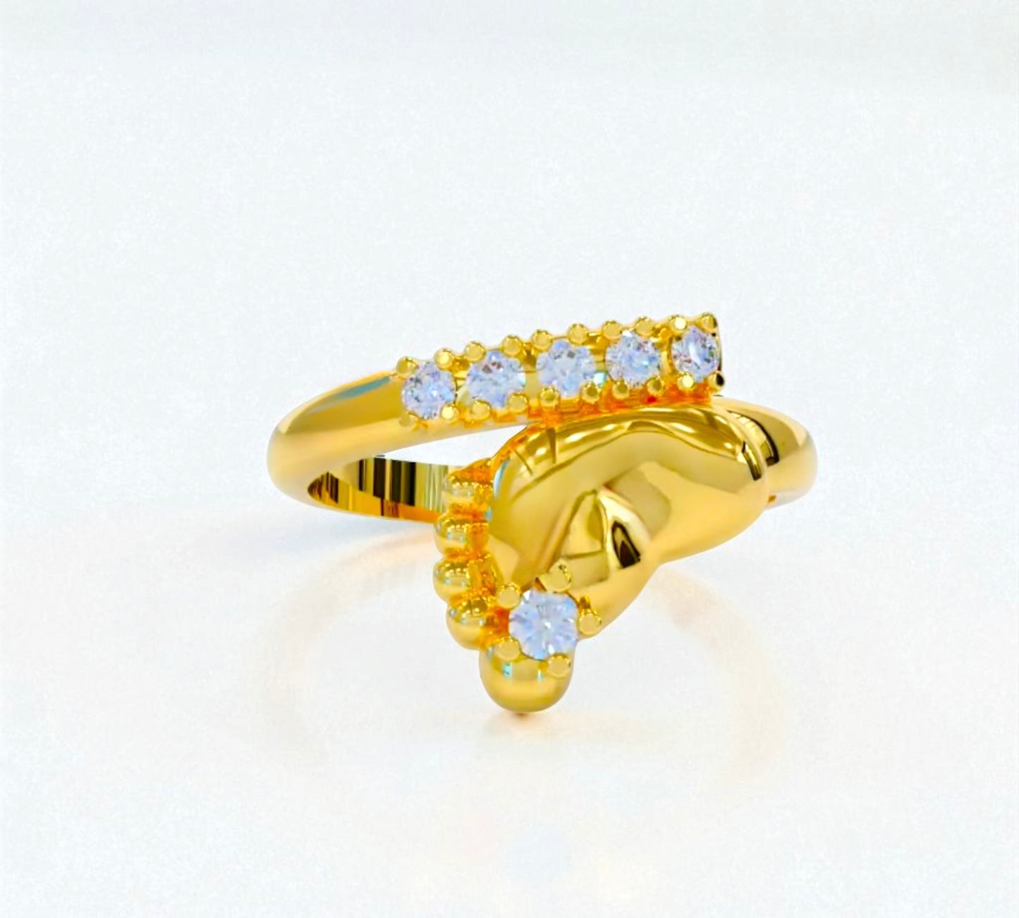 Baby Foot Gold & Diamond Ring