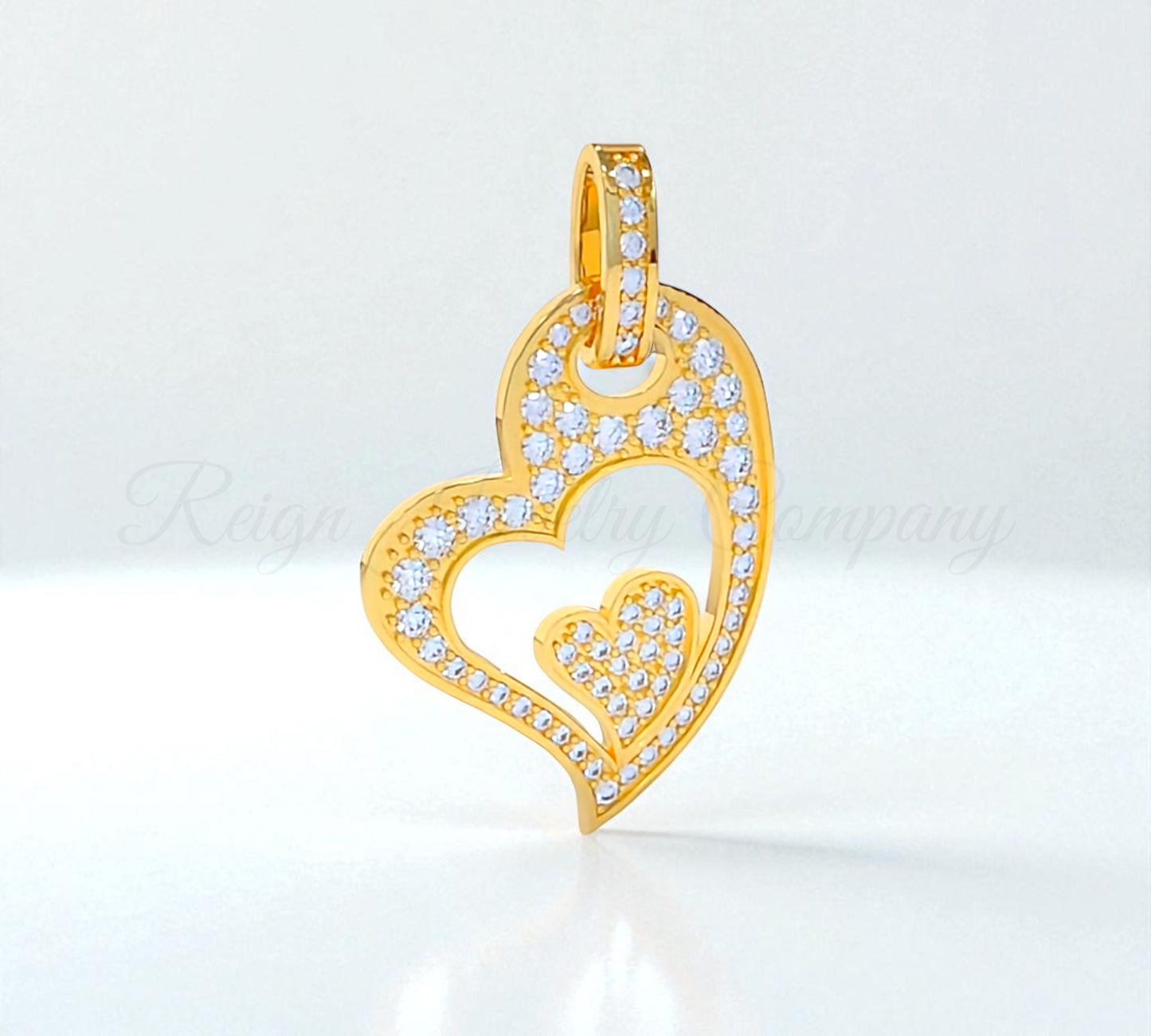 Double Heart Diamond Pendant