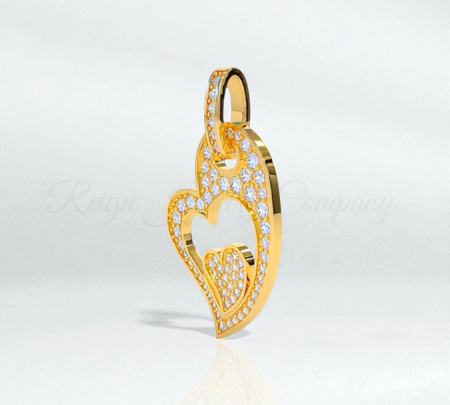 Double Heart Diamond Pendant